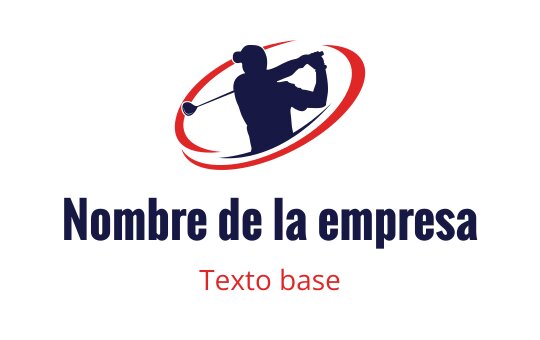 Diseño de logo dinámico con un golfista en acción y un acento rojo circular