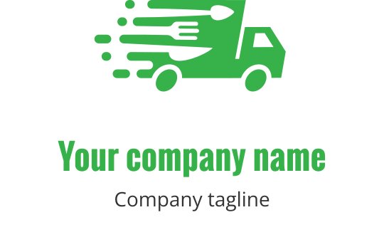 Diseño de logo de camión de entrega verde dinámico con líneas de movimiento