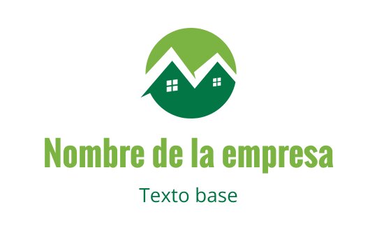 Diseño de logo moderno en verde con dos casas estilizadas y fondo circular
