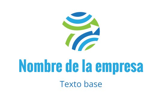 Diseño de logo circular moderno con líneas curvas azules y verdes y una flecha